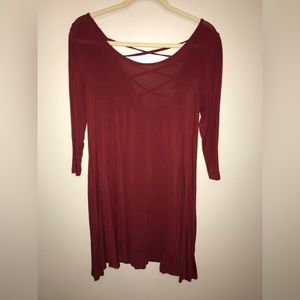 Maroon t shirt dress